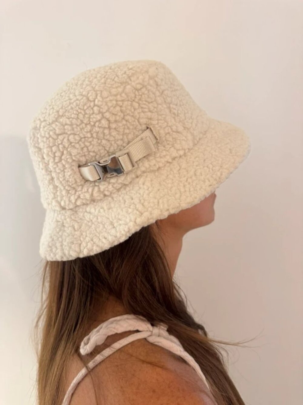 Lululemon Cream Sherpa Fleece Bucket Hat M/L